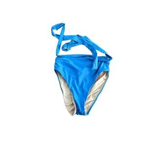 J‎ Crew Womens Swim Bottom High Waist Wrap Around Solid Blue Size S NWT